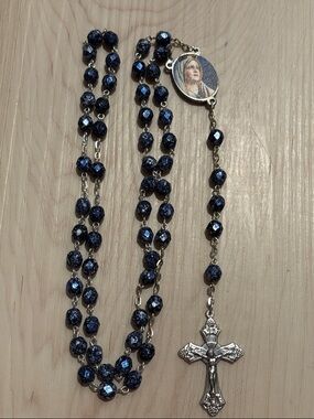 Official National Blue Army Shrine Rosary Beads with Crucifix